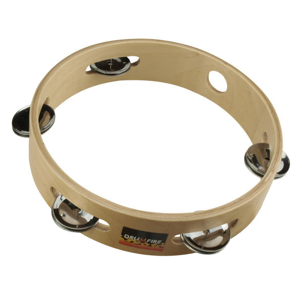 Drumfire Wooden Tambourine (8")-DFP-T85-NGL