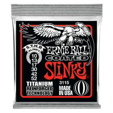 Ernie Ball 3115 Heavy-Bottom Slinky Coated Titanium Reinforced Nickel Wound Electric Guitar Strings (10-52)