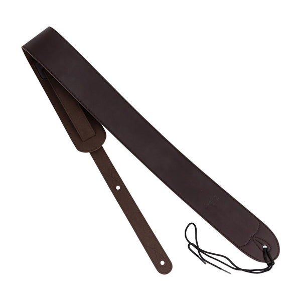 Fretz Microfibre Leather and Suede Back Guitar Strap (Dark Brown)-FGST-MFS60-DBRN