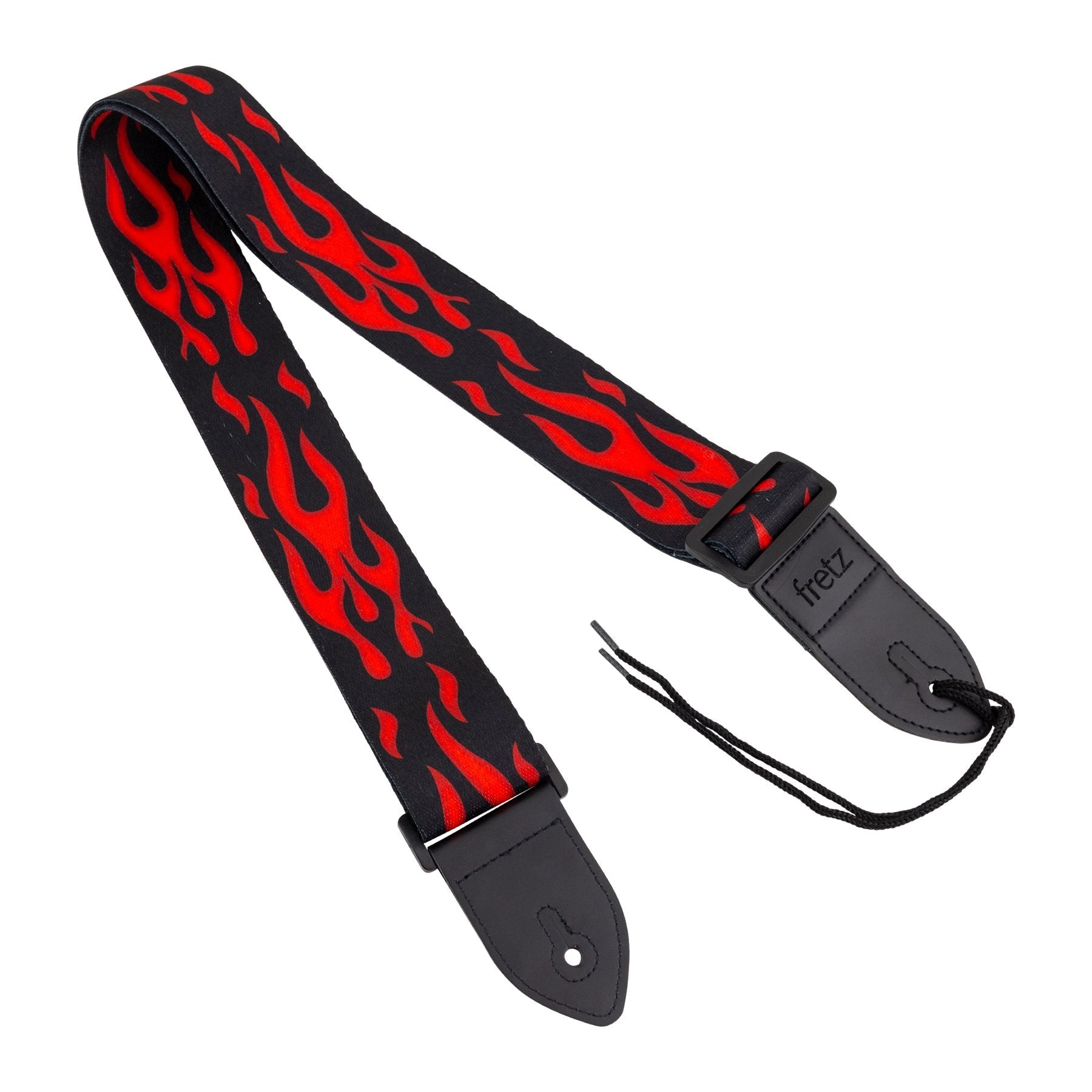 Fretz Printed Polyweb Guitar Strap (Red Flame)-FGST-C21-BR