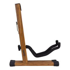 Fretz 'Woodie 5' Wooden Folding A-Frame Acoustic and Electric Guitar Stand (Zebrawood)