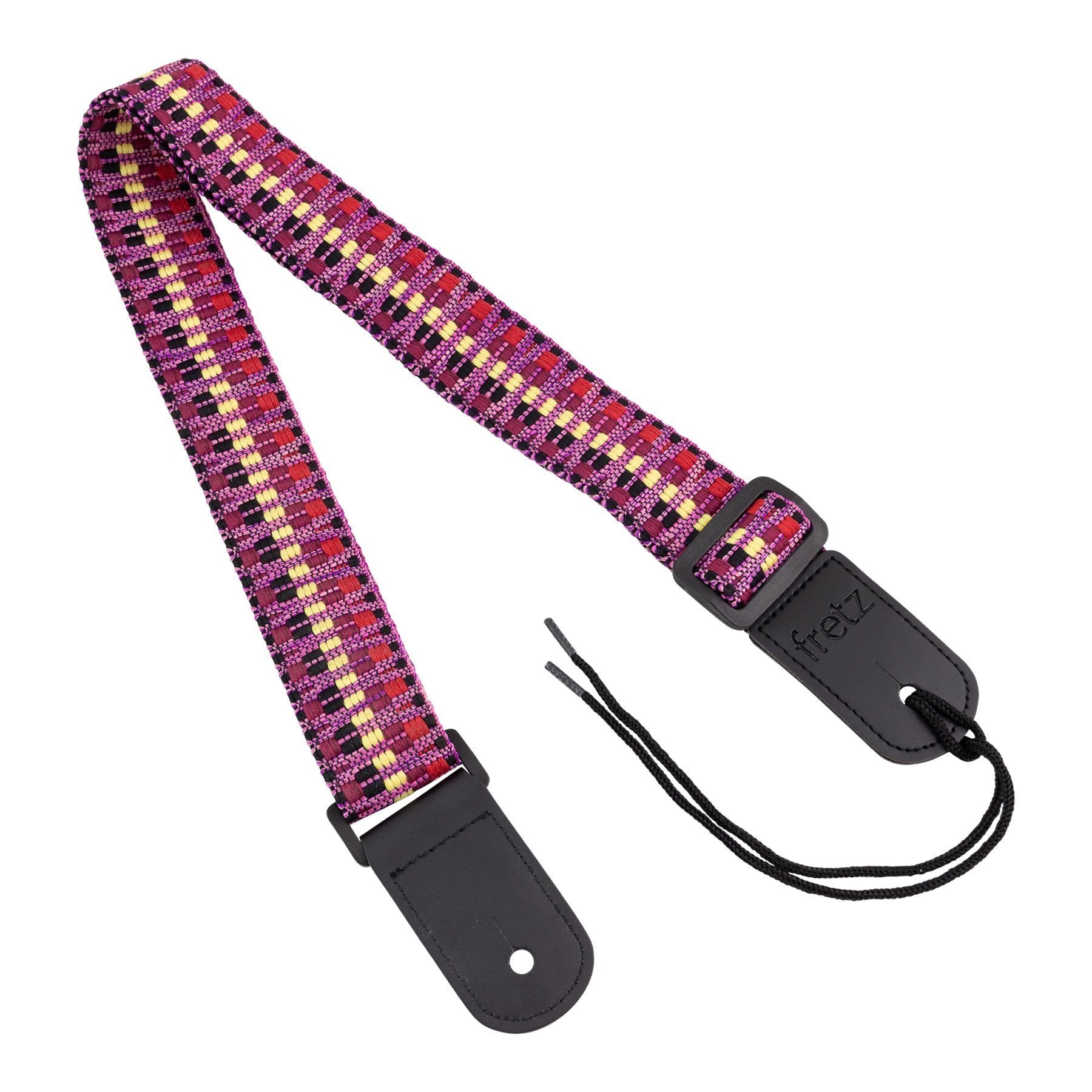 Fretz Woven Jacquard Ukulele Strap (Magenta)-FUST-JRW43-RED