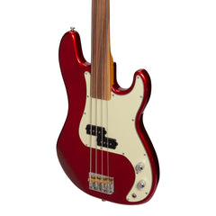 J&D Luthiers 4-String PB-Style Fretless Electric Bass Guitar (Crimson)