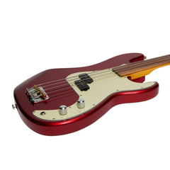 J&D Luthiers 4-String PB-Style Fretless Electric Bass Guitar (Crimson)