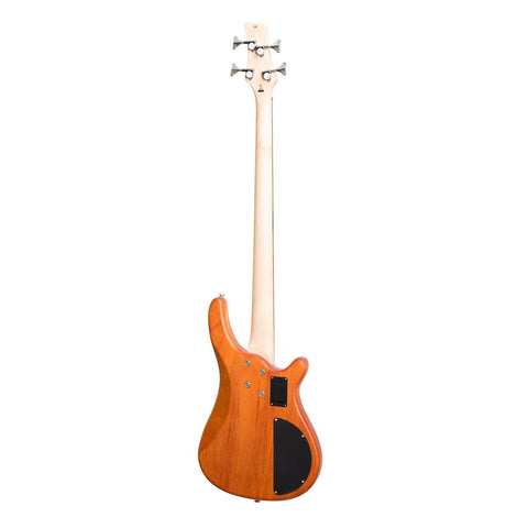 J&D Luthiers 4-String T-Style Contemporary Active Left Handed Electric Bass Guitar (Natural Satin)