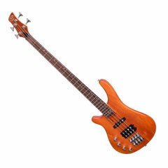 J&D Luthiers 4-String T-Style Contemporary Active Left Handed Electric Bass Guitar (Natural Satin)