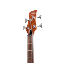 J&D Luthiers 4-String T-Style Contemporary Active Left Handed Electric Bass Guitar (Natural Satin)