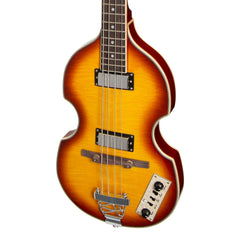 J&D Luthiers 4-String Violin-Style Electric Bass Guitar (Honey Burst)