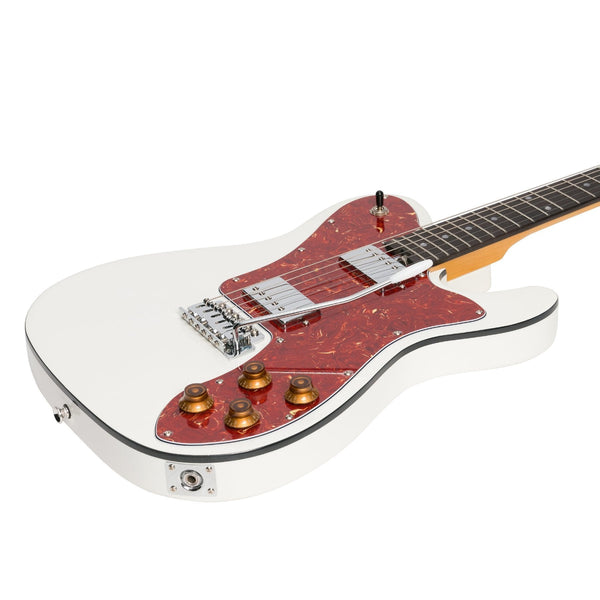 J&D Luthiers Deluxe TE-Style Electric Guitar (White)