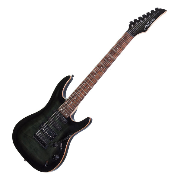 J&D Luthiers IE9 7-String Contemporary Electric Guitar (Transparent Black)