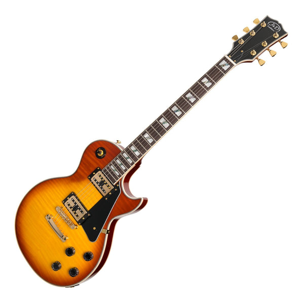 J&D Luthiers LP-Custom Style Electric Guitar (Honeyburst)