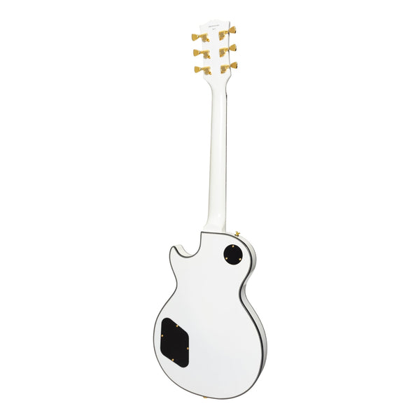 J&D Luthiers LP-Custom Style Electric Guitar (White/Trapeze Tailpiece)