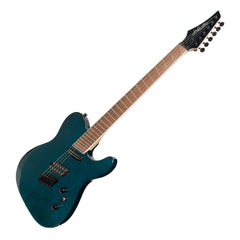 J&D Luthiers TF60 Contemporary 'TL' Style Multi-Scale Electric Guitar (Transparent Blue)