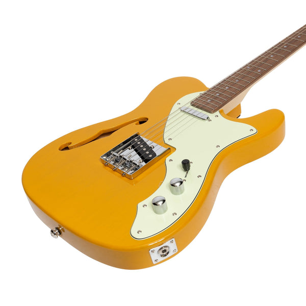 J&D Luthiers Thinline TE-Style Electric Guitar (Butterscotch)