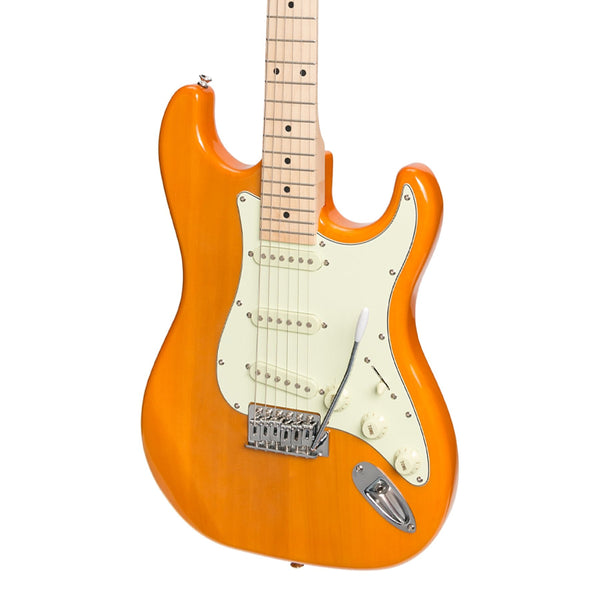 J&D Luthiers Traditional ST-Style Electric Guitar (Transparent Amber)