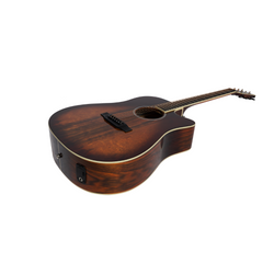 Martinez '31 Series' Daowood Acoustic-Electric Dreadnought Cutaway Guitar (African Brownburst)