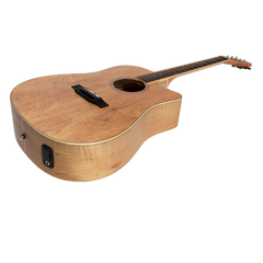 Martinez '31 Series' Spalted Maple Acoustic-Electric Dreadnought Cutaway Guitar (Natural Satin)