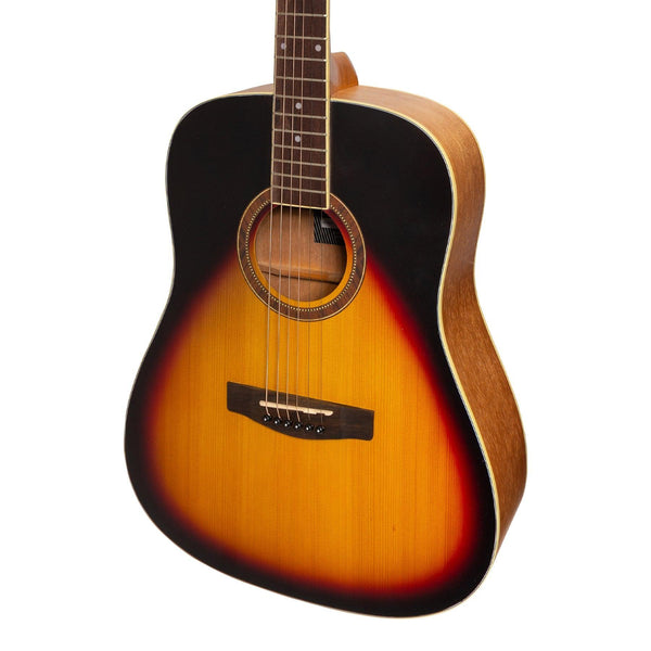 Martinez '41 Series' Dreadnought Acoustic Guitar Pack (Tobacco Sunburst)