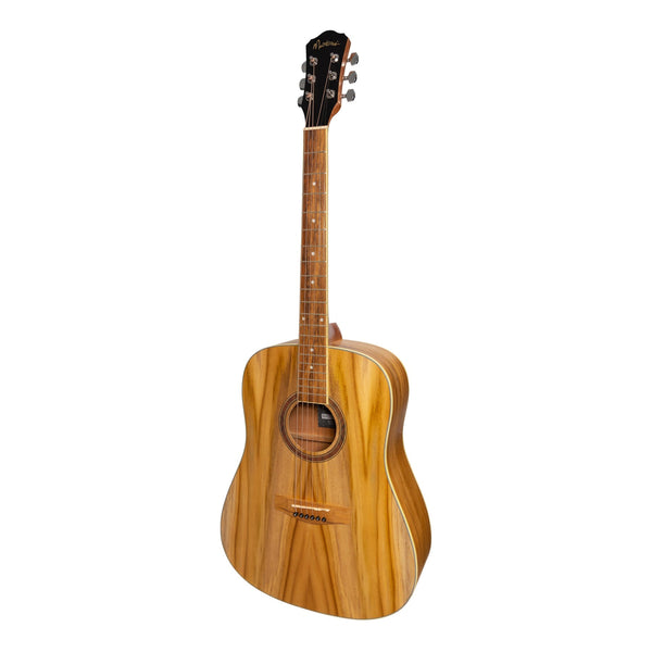 Martinez '41 Series' Dreadnought Acoustic Guitar Pack with Built-in Tuner (Jati-Teakwood)