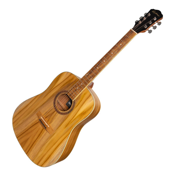 Martinez '41 Series' Dreadnought Acoustic Guitar Pack with Built-in Tuner (Jati-Teakwood)