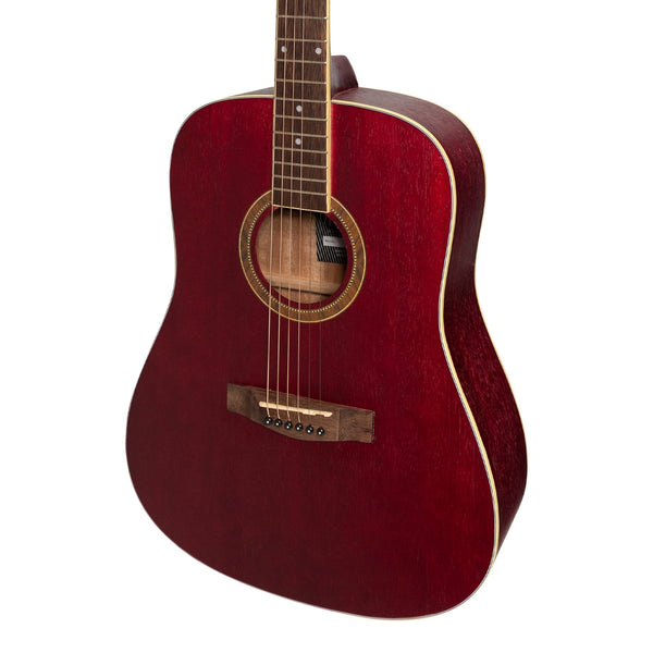 Martinez '41 Series' Dreadnought Acoustic Guitar (Red)