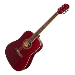 Martinez '41 Series' Dreadnought Acoustic Guitar (Red)