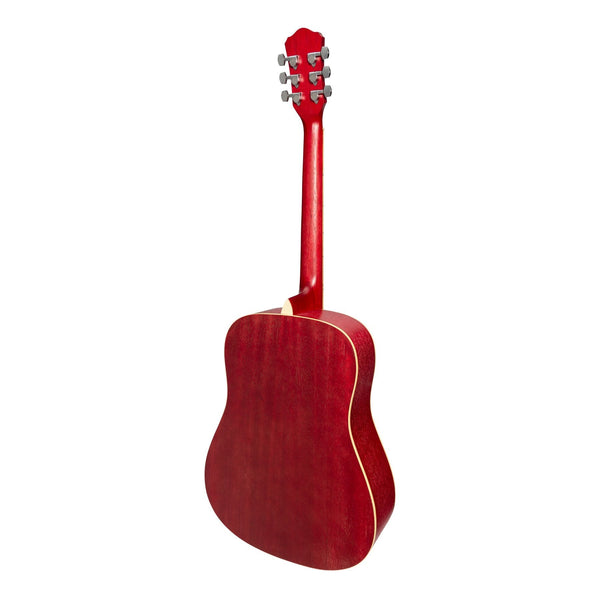 Martinez '41 Series' Dreadnought Acoustic Guitar (Strawberry Pink)