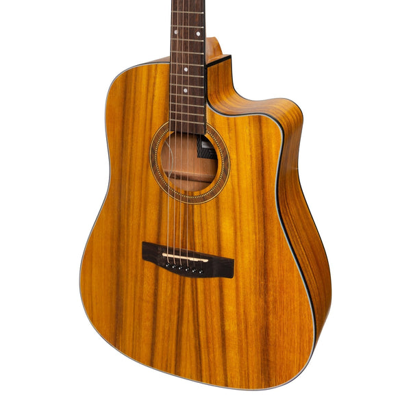 Martinez '41 Series' Dreadnought Cutaway Acoustic-Electric Guitar (Koa)