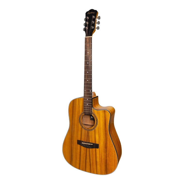 Martinez '41 Series' Dreadnought Cutaway Acoustic-Electric Guitar (Koa)