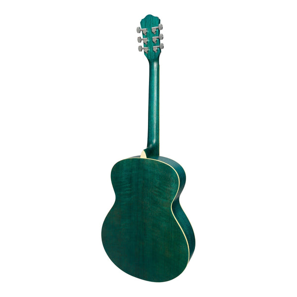 Martinez '41 Series' Folk Size Acoustic Guitar Pack (Teal Green)