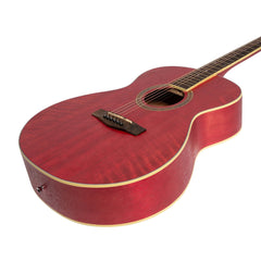 Martinez '41 Series' Folk Size Acoustic Guitar (Strawberry Pink)