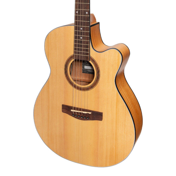 Martinez '41 Series' Folk Size Cutaway Acoustic-Electric Guitar Pack (Spruce/Mahogany)