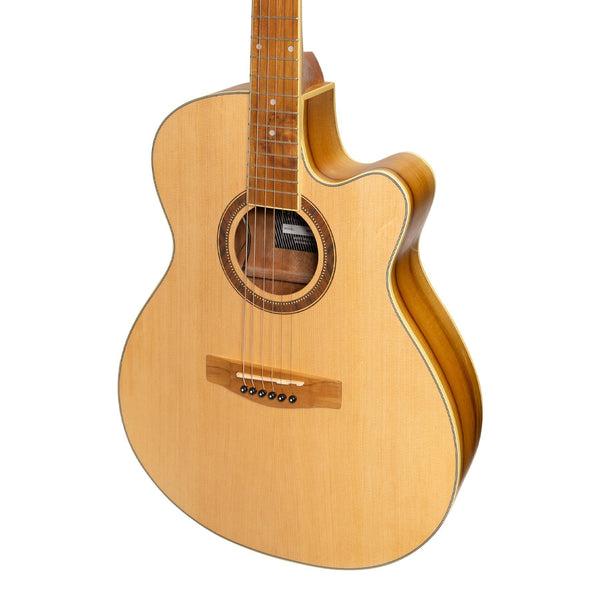 Martinez '41 Series' Folk Size Cutaway Acoustic-Electric Guitar (Spruce/Jati-Teakwood)