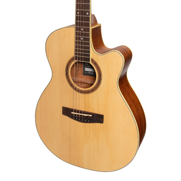 Martinez '41 Series' Folk Size Cutaway Acoustic-Electric Guitar (Spruce/Rosewood)