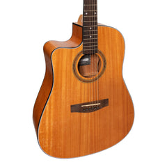 Martinez '41 Series' Left Handed Dreadnought Cutaway Acoustic-Electric Guitar (Mahogany)