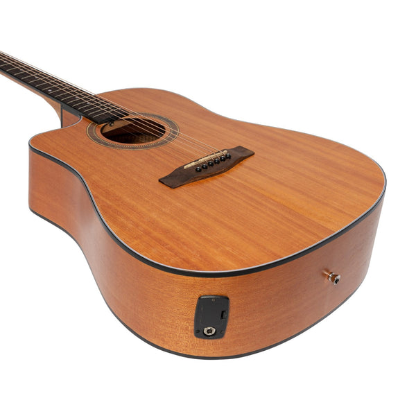 Martinez '41 Series' Left Handed Dreadnought Cutaway Acoustic-Electric Guitar (Mahogany)