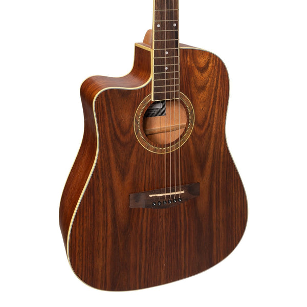 Martinez '41 Series' Left Handed Dreadnought Cutaway Acoustic-Electric Guitar (Rosewood)