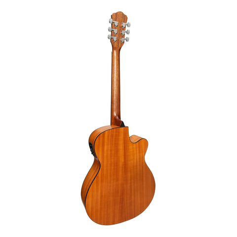 Martinez '41 Series' Left Handed Folk Size Cutaway Acoustic-Electric Guitar (Mahogany)