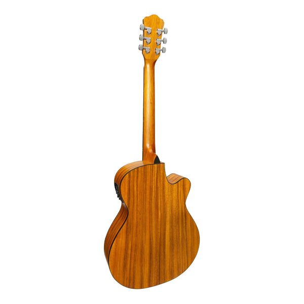 Martinez '41 Series' Left Handed Folk Size Cutaway Acoustic-Electric Guitar (Spruce/Koa)