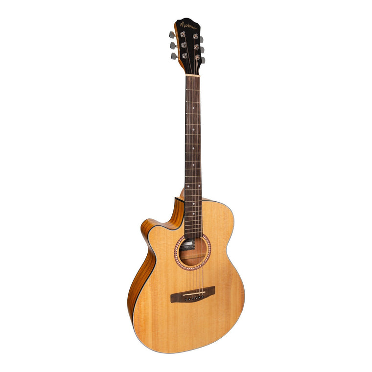 Martinez '41 Series' Left Handed Folk Size Cutaway Acoustic-Electric Guitar (Spruce/Koa)