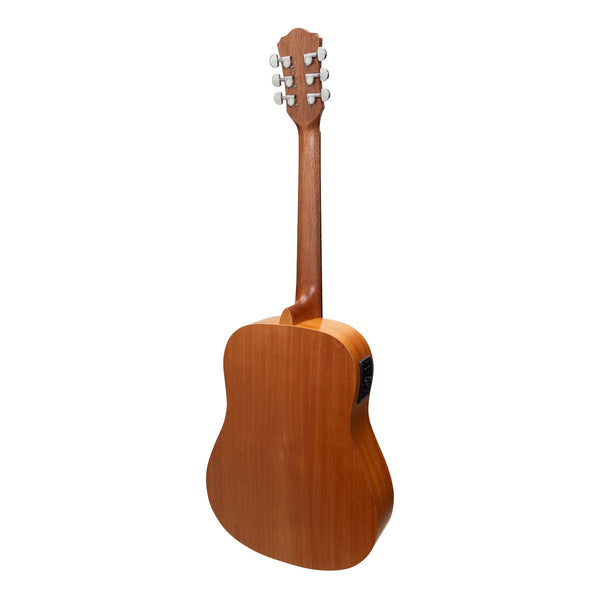 Martinez Acoustic-Electric Middy Traveller Guitar with Built-In Tuner (Mahogany)