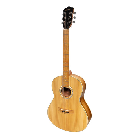 Martinez Acoustic 'Little-Mini' Folk Guitar Pack with Built-In Tuner (Jati-Teakwood)