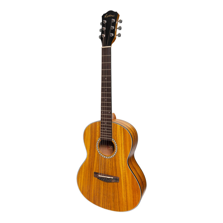 Martinez Acoustic 'Little-Mini' Folk Guitar with Built-In Tuner (Koa)