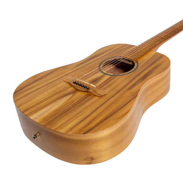 Martinez Acoustic Middy Traveller Guitar (Jati-Teakwood)