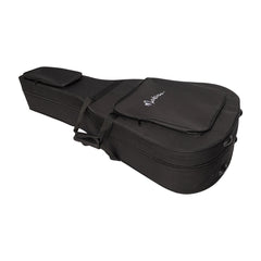 Martinez Deluxe Shaped Acoustic Guitar Polyfoam Case (Black)