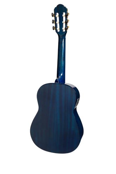 Martinez G-Series 1/2 Size Student Classical Guitar Pack with Built In Tuner (Blue-Gloss)