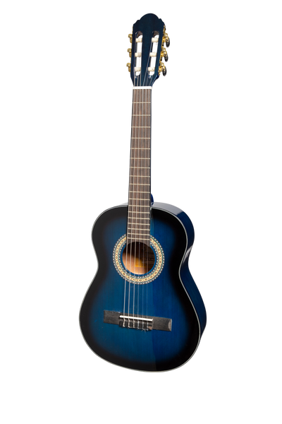 Martinez G-Series 1/2 Size Student Classical Guitar Pack with Built In Tuner (Blue-Gloss)