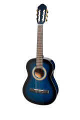 Martinez G-Series 1/2 Size Student Classical Guitar Pack with Built In Tuner (Blue-Gloss)