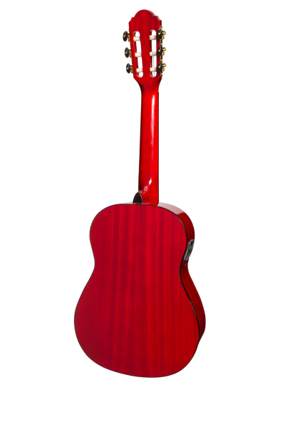 Martinez G-Series 1/2 Size Student Classical Guitar Pack with Built In Tuner (Redburst-Gloss)