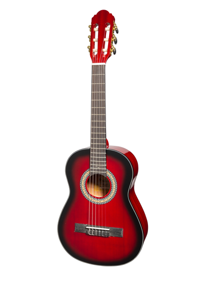 Martinez G-Series 1/2 Size Student Classical Guitar Pack with Built In Tuner (Redburst-Gloss)